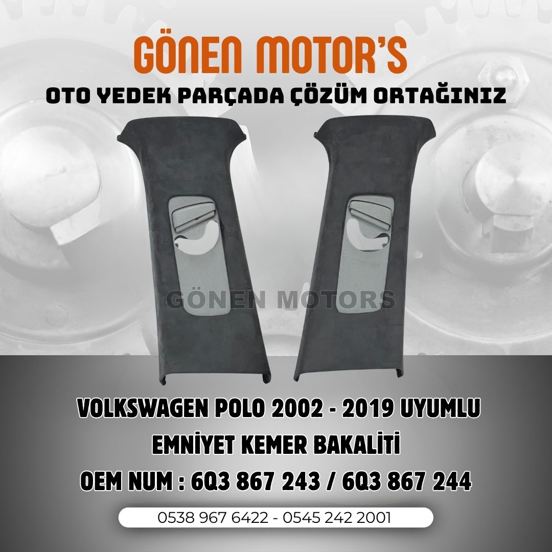 176 - 6Q4 867 243 & 6Q4 867 244 Polo 2002-2004 Orta Direk Kaplaması | Volkswagen Polo 9N Uyumlu